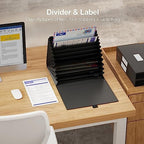 JiaWei Folder with Pockets, Accordion File Organizer with Magnetic Closure, A4 Letter Size Black File Folder - Image 3