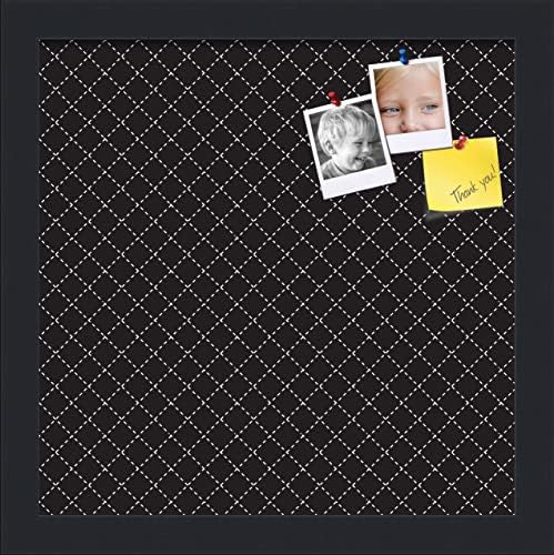 PinPix 12x12 inch Cork Bulletin Board. This Decorative Framed Pin Board Comes with Diamond Pattern in Black Design and Satin Black. Ideal for Home, Office Decor or School (PinPix-120) by PinPixBulletinBoards