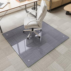 48" x 48" Gray Tempered Glass Chair Mat for Carpet & Hard Floors by MYSUNORIA