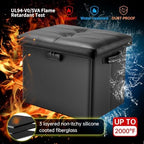 DocSafe Storage Ottoman with Lock,Fireproof Folding Ottoman Foot Rest Stool Storage Chest with Storage Safe for Important Documents,Waterproof 17 Inches Short Ottoman Foot Stool with Handles,Black - Image 5