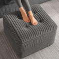 23.6in Pouf Ottoman, Corduroy Footstool Foot Rest Floor Seating by Unknown