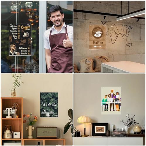 Acrylic Sign Holder 8.5 x 11 Vertical, Wall Mount Document Holder, Clear Plastic Picture Frame with Tape Adhesive and Screws for Office, Home, Store, Restaurant - 12 Pack - Image 6