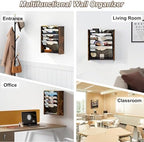 Wall File Organizer,6 Tier Mesh Mail Organizer Wall Mounted,Hanging File Holder,Magazine Rack for Documents,Magazine,Literature,File,Mails,Envelopes - Image 5