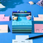 3D Memo Pad Time Piece Calendar 2027, 3D Tear-Off Art Desk Calendar 2027, Creative 3D Memo Pad Paper Art Tree House DIY Paper Carving Decoration (Underwater World) - Image 3