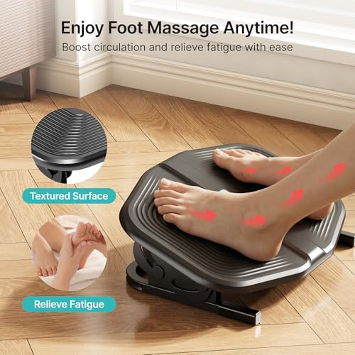 PEGZONE Footrest for Under Desk with Massage, Adjustable Tilt, Steel Base - Image 3