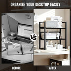 Brakki Desk Shelf Organizer, 2-Tier Desktop Bookshelf, Small Office Shelf - Image 5