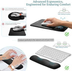 univo colors Wide Size Mouse Pad with Wrist Rest & L-Size Keyboard Wrist Rest Set,Premium PU Material,Low-Rebound Cushion,Ergonomic Design,Smooth Mouse Control with Hard Plate,Reduces Fatigue,Gray - Image 5