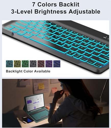 for Samsung Galaxy Tab S11 Ultra 14.6 Inch 2025 Backlit Keyboard Case, Galaxy Tablet S11 Ultra Case Keypad with S Pen Holder, 7-Color Backlight Keyboard for Samsung Tab 14.6'' SM-X930/X936B, Green - Image 3