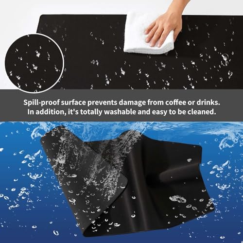 Black Mouse Pad Gaming, Mouse Pad Mat for Desk XXXXL 47.2” x 16.9” - Image 4