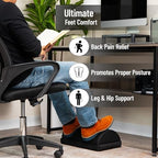 Mind Reader Air-Cloud Memory Foam Under Desk Footrest, Ergonomic Support for Back, Hip, Legs, Knees & Feet, Adjustable Height, Memory Foam, Black - Image 2
