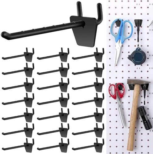Unittype 100 Pack Plastic Pegboard Hooks, 4 Inch, Black by Unittype
