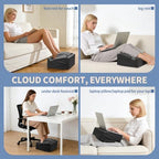 Under Desk Footrest with Rocking Base & Warming Cover, Black Check - Image 3