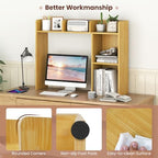 BECOMFORT Desk Hutch, Desk Organizer Shelf w/ 5 Storage Compartments, up to 27” Monitor, Wooden Display Rack, Desktop Bookshelf for Vanity Dressing Tabletop College Dorm Home & Office - Image 5