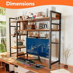 COCO DESIGN 4-Tier Desk Shelf, 38.6" Desktop Organizer Shelf with Grid Panel, Desk Hutch for Computer Monitor, Desktop Bookshelf Storage Rack for Home Office Wood Table Organizer Counter Shelf - Image 5