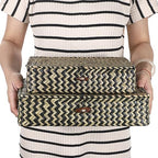 Hipiwe 2Pcs Flat Wicker Woven Basket with Lid Natural Seagrass Storage Box - Image 7