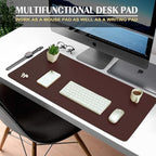 K KNODEL Extra Large Desk Mat, Leather Mouse Pad (35.4"x17", Dark Brown) - Image 2