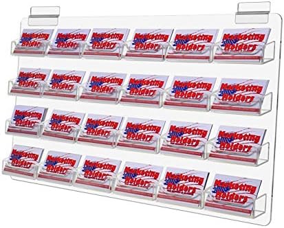 Marketing Holders Slatwall Business Card Holder 24 Pocket for 3.5" x 2" Contact Cards Multi Slot Clear Plastic VIP Gift Cards Acrylic Rack Space Saver Multi Pocket Slot Security Code - Image 4