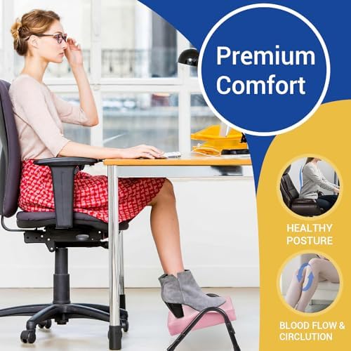 FUSLITE Ergonomic Adjustable Under Desk Foot Rest， Black - Image 6