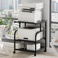 Lerliuo 3 Tier Black Large Printer Stand with Adjustable Storage Shelf by Lerliuo