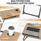 Laptop Bed Desk, 5-Angle Adjustable Bed Laptop Table with Cup Holder - Image 5