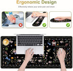Mouse Pad with Wrist Support 4 in1 Set, XXL Big Game Mousepad + Keyboard Wrist Rest + Mouse Wrist Rest Pad +Coaster Gaming Mat for Home Office Work Computer Laptop I Vintage Floral Romantic Bow - Image 2