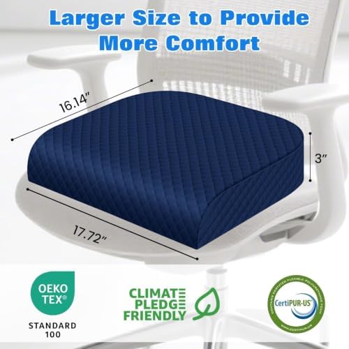 Seat Cushion, Office Chair Cushion, Chair Pad, Large, Blue, Large - Image 2