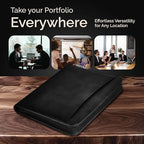 Zippered Business Portfolio for Men & Women - Full-Size Letter/A4 Padfolio Folder - Fits Legal Pad & 11" Tablet - 2-Inch Zip Spine, Vegan Leather, Black - Image 5