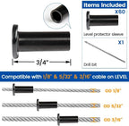 Muzata 60Pack Black Cable Railing Level Protector Sleeve for Wood Post CR88 - Image 2