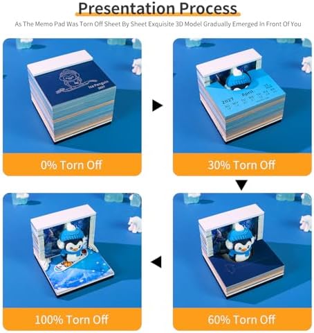 Ice and Snow Penguins 3D Memo Pad, 3D Calendar 2027, Time Piece Calendar - Image 4