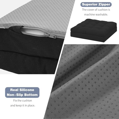 baibu Memory Foam Recliner Cushion with Lumbar Pillow, 20 x 20 x 5 in,Black - Image 5
