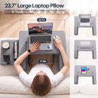 Lap Desk Pillow for Laptop, 2-in-1 Reading Pillow with Arm Rest for Lap - Image 4