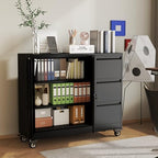 3 Drawer File Cabinet, Office Rolling Filing Cabinet, Printer Stand - Image 3