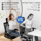 Benazcap Large Memory Foam Seat Cushion Lumbar Support Pillow for Sciatica & Tailbone Pressure Relief Coccyx Pad for Office Chair, Wheelchair, Car, Home, Office, Grey - Image 4