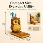 Owly Mate Owl Eyeglass Holder for Nightstand and Desk, Cute Glasses Holder with Phone Stand and Pen Holder, 3-in-1 Desk Organizer for Glasses, Phone & Pens - Gift for Owl Lovers - Image 6