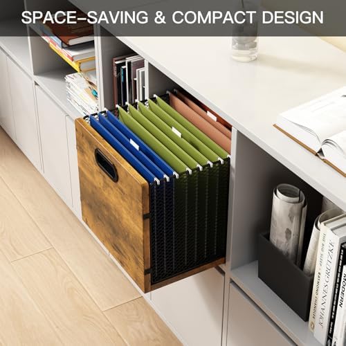 Hanging File Folder Organizer Filing Box with Handles File Organizer Holder for Desk Space-Saving Storage Bin for Letter Size – Open Design for Quick Access & Efficient Organization - Image 4