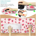 LIMKRIAN Strawberry Mouse Pad Large Desk Mat Set, Pink Ergonomic Mouse Pad - Image 4