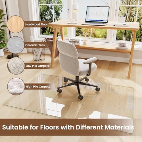 30"x48" Tempered Glass Chair Mat for Carpet - Image 6
