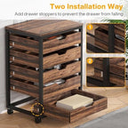 Tribesigns 5-Drawer File Cabinet Set of 2, Wood Mobile Storage Drawer - Image 7