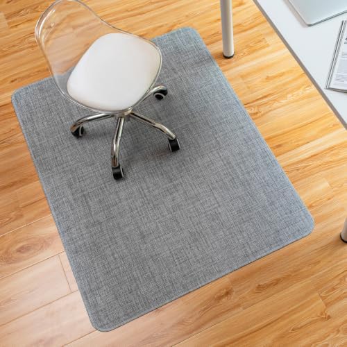BARoyal Office Chair Mat for Hardwood Floor Under Desk Computer Rolling Chair Mat for Wood/Tile Floor Heavy Duty PVC Plastic Hard Floor Protector 36" x 48"(Nardo Grey) by BAROYAL