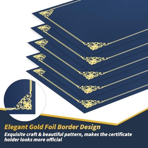 200 Pack Navy Blue Certificate Holders 8.5x11 Diploma Covers Folders - Image 3