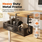 Under Desk Cable Management Tray, 2026 New Adjustable No Drill Cord Organizer with Clamp, Premium Cable Management Box for Home Office Standing Desk Wire Management (White a) - Image 2