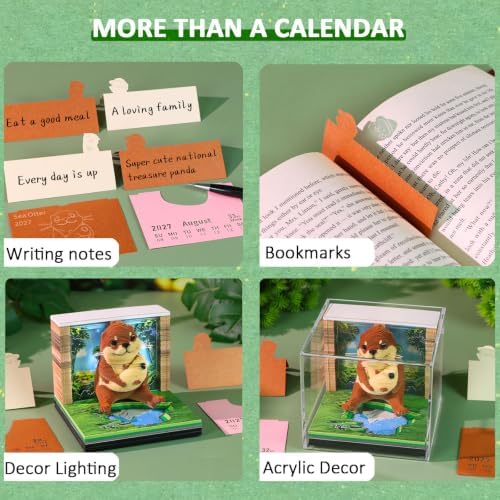 3D Calendar 2027 with Light Tear Away Timepiece Calendar for Desktop Decor - Image 2
