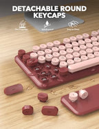 Wireless Keyboard and Mouse Combo, Cute Typewriter, Magnetic Wrist Rest - Image 6