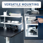 VIVO White Clamp-on 24 inch 2-Tier Desk Shelf, STAND-SHELF24C-W - Image 4