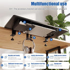 Novabright 30" x 12" Desk Extender Tray with Side Storage Rack Heavy Duty Desk Extender Under Desks Laptop Mount Keyboard Extenders for Desks with a Concealed Storage Area for Cable & Earphone (Black) - Image 7