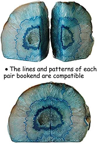 Agate Rock Bookend Heavy Duty Healing Crystal Stone Book Holders Decorative - Image 2