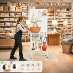 2 x 5.5 FT Metal Pegboard Display Stand with Wheel & Leveling Feet - Image 4
