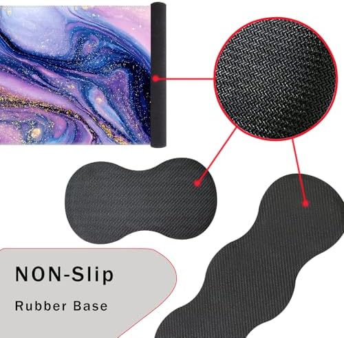 Keyboard Wrist Rest and Mouse Pad with Wrist Support Set Ergonomic Coaster,Memory Foam,Easy Typing Pain Relief,Large XL Desk Mat 31.5"x 11.8",Purple Marble - Image 3