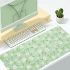 Watercolor Daisy Office Desk Mat 31.5" x 15.7" Desktop Mat PU Leather Large Mouse Pad White Mousepad Non-Slip Table Mat for Girls, Women, Home, Work, Computer, and Gaming - Image 2