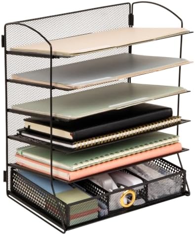 Mind Reader 5 Tier Desk Organizer, Black by MindReader